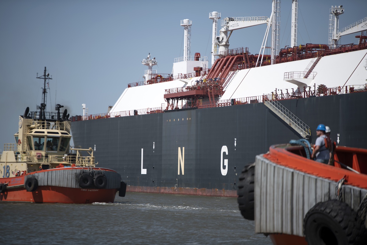 Lng tanker container ship bloomberg 431352747